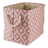 Bone Dry 6192 lattice paw print rose bin front view showing organized pet storage for toys