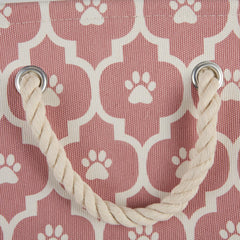 Bone Dry 6192 lattice paw print rose bin open for easy access to treats and toys