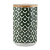 Bone Dry Lattice pet bowl in hunter green ready for mess-free meals.