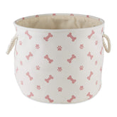 Bone Dry Paw and Bone Print Rose medium-round bin side view showing portability