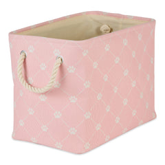 Bone Dry Paw and Bone pink small rectangle bin front view for organized pet gear.