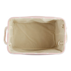Bone Dry Paw and Bone pink small rectangle bin side view for compact storage.