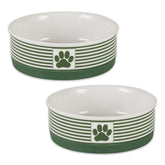 Bone Dry Paw & Patch ceramic pet bowls medium 6x2 hunter green for daily meals