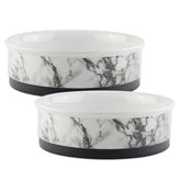 Bone Dry ceramic marble bowls two-pack for stable feeding at home