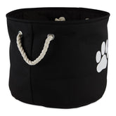 Bone Dry collapsible bin in black, front view with sturdy handles for easy transport