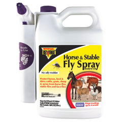 Bonide Revenge fly spray bottle ready to protect livestock from biting insects.