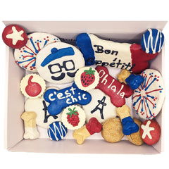 Bonne et Filou bone cookies close-up emphasizing healthy indulgence for dogs.