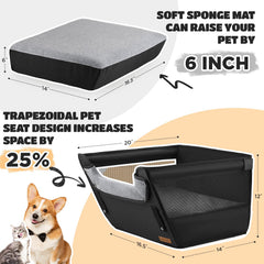 BONTHEE booster seat safety with leash and buckle secures pets during travels.