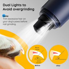 Bonve Pet Nail Grinder showing coarse and fine wheels for customizable trims.