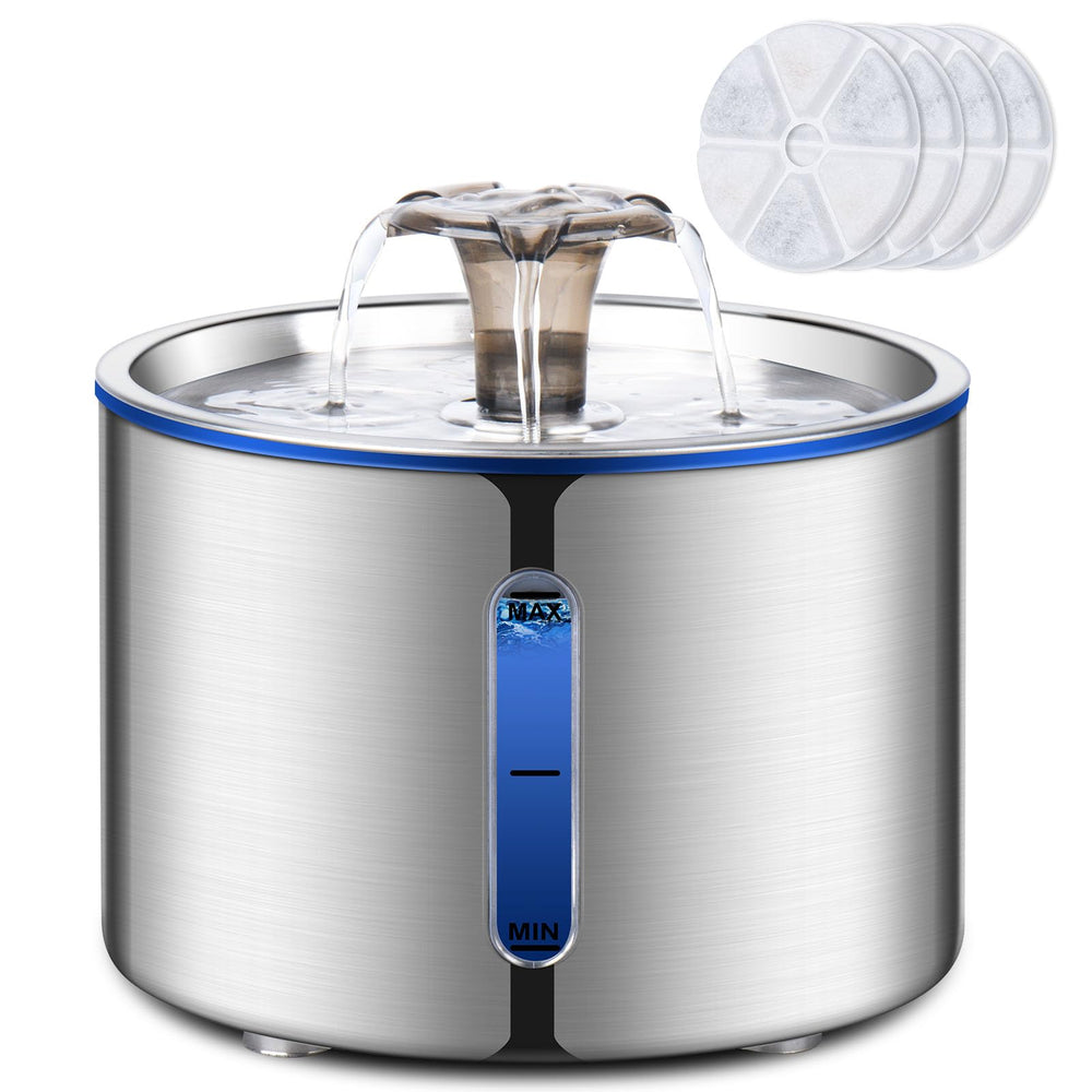 BOORCA cat fountain features a 304 stainless steel body for durable hydration.