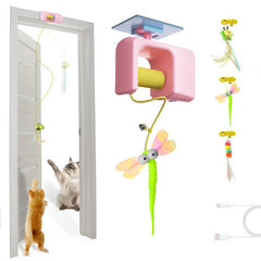 BOOTEELY Juguete gato colgante con cuerda retráctil estimula la curiosidad y el ejercicio.