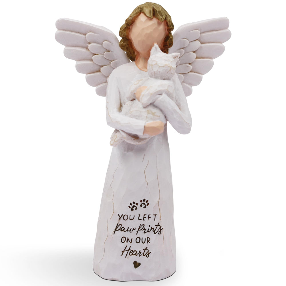 BORLESTA Cat Memorial angel cat white statue — comforting keepsake after pet loss
