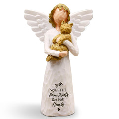 BORLESTA cat memorial angel statue brown, comforting remembrance