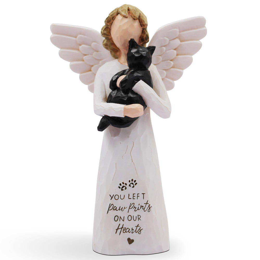 BORLESTA cat memorial figurine with engraved phrase for lasting remembrance.