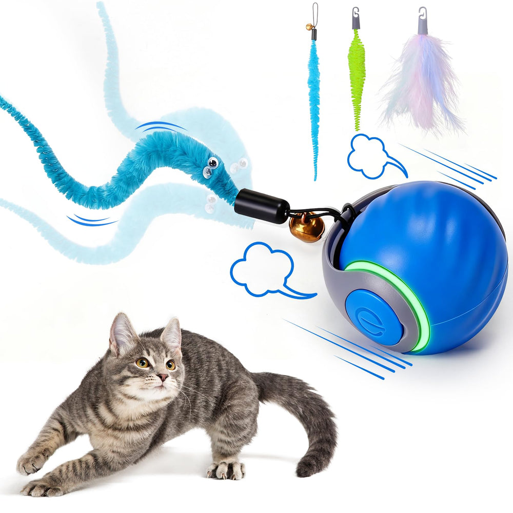 BABORUI interactive cat toy ball with three tails for indoor enrichment