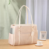 Bosnanller fashion dog carrier purse with roomy interior for comfortable travel.