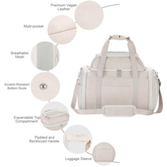 Bosnanller carrier beige close-up on airline-friendly dimensions for travel comfort