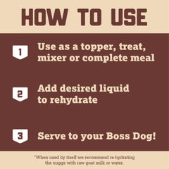 Boss Dog soft-chew texture crumbles easily for convenient snacking or topping.