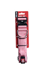Boss Dog Tactical Collar pink large front view with rugged nylon for daily adventures