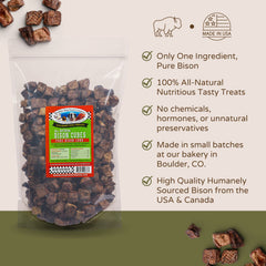 Grain-free Bison Cubes treats for dogs with sensitivities