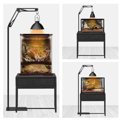 BOURDSERK Reptile Lamp Stand fits tabletops for versatile terrarium setups.