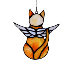 BOXCASA angel cat memorial suncatcher window glow evokes cherished memory