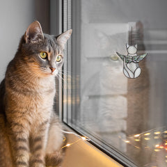 BOXCASA cat memorial suncatcher living room decor catches light and sparks reflection