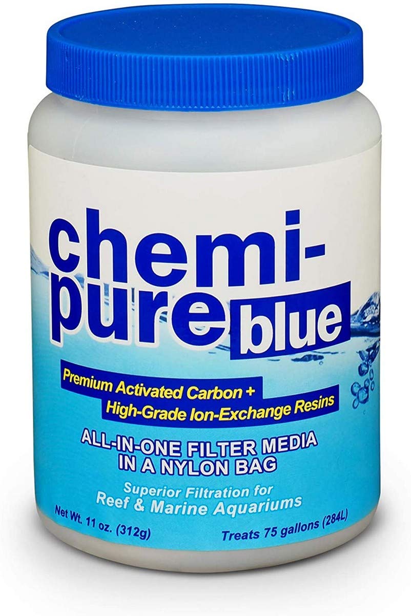 Boyd Chemi-Pure Blue 11 oz bottle label highlights premium filtration media for clearer water.