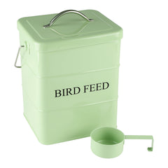 Brabtod Bird Seed Storage Container with airtight seal keeps seeds dry for backyard feeding.