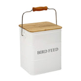 Brabtod Bird Seeds Storage Container with wooden lid keeps pet food fresh and dust-free.