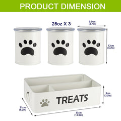 Brabtod cat and dog treat canister on countertop for easy access.
