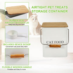 Brabtod metal storage tin holds 5-6 lbs of kibble with clear capacity
