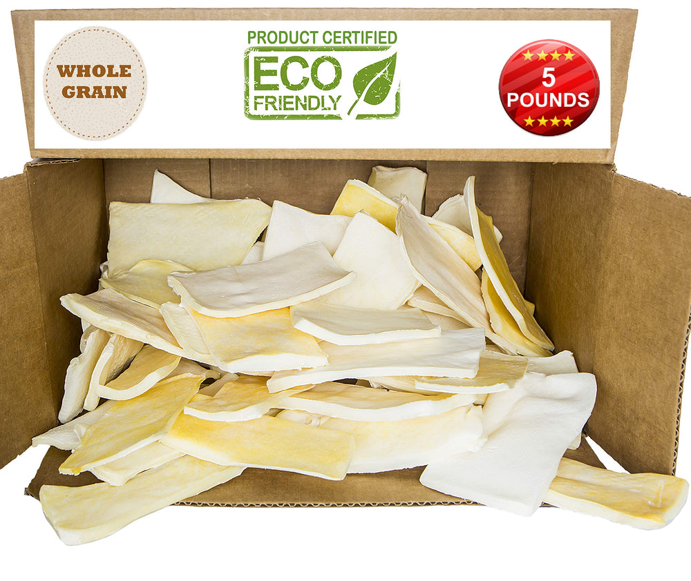 Brazilian Pet Premium Thick Cut Chips rawhide pack promotes long-lasting chewing.