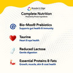 Breeder's Edge Foster Care kitten nutrition supports growth, energy, and daily activity.