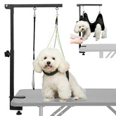 Breeze Touch dog grooming arm extended for stable, comfortable grooming sessions.