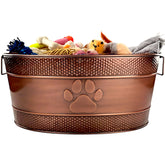 BREKX Indestructible Dog Toy Bin front view shows rugged durability for toy storage.