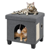BRIAN & DANY Foldable Cat House front view shows a cozy private hideaway