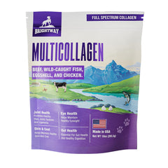 Brightway Pets liquid collagen for dogs bottle pour highlights easy dosing for joint support