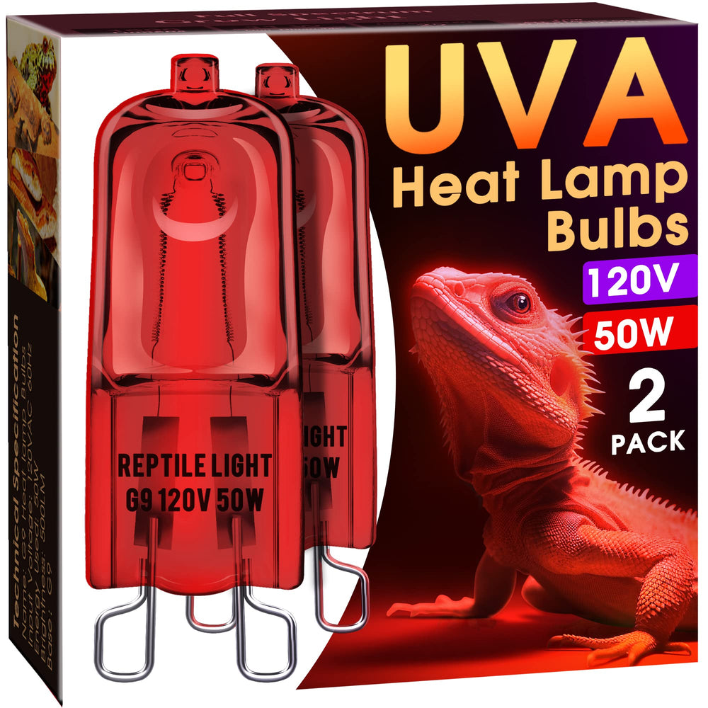 Briignite G9 infrared heat bulb 50W side view delivering steady terrarium warmth.