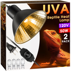 Briignite reptile heat lamp with aluminum reflector improves UVA output for basking.