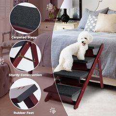 BRIKY wooden dog stairs in stairs mode show stable climbs.