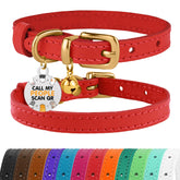 BRONZEDOG collar de cuero con cascabel, sensación suave y señal audible para localización.