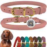 BRONZEDOG collar cuero enrollado: comodidad duradera para el cuello del perro