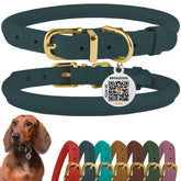 BronzeDog collar de cuero rodado en cognac: cómodo y resistente para uso diario.