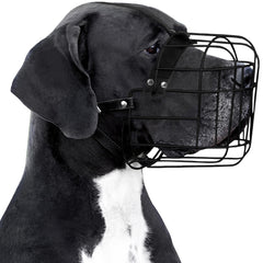 BRONZEDOG muzzle adjustable leather straps provide secure fit for large dogs.