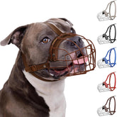 BRONZEDOG Pitbull muzzle basket ventilation for breathable outdoor wear.
