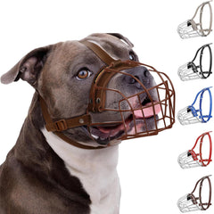 BRONZEDOG Pitbull muzzle basket ventilation for breathable outdoor wear.
