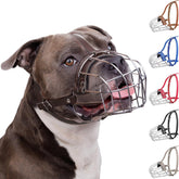 BRONZEDOG Pitbull Muzzle with metal basket in dark brown for safe outdoor walks