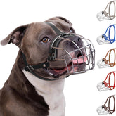 BRONZEDOG Pitbull muzzle metal basket front view showing breathable design for ventilation