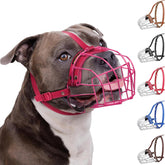 BRONZEDOG pitbull muzzle pink close-up shows neoprene padding for comfort